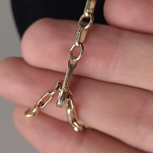 Vintage Coro gold-tone necklace with brown and beige moonglow lucite - Picture 4 of 5